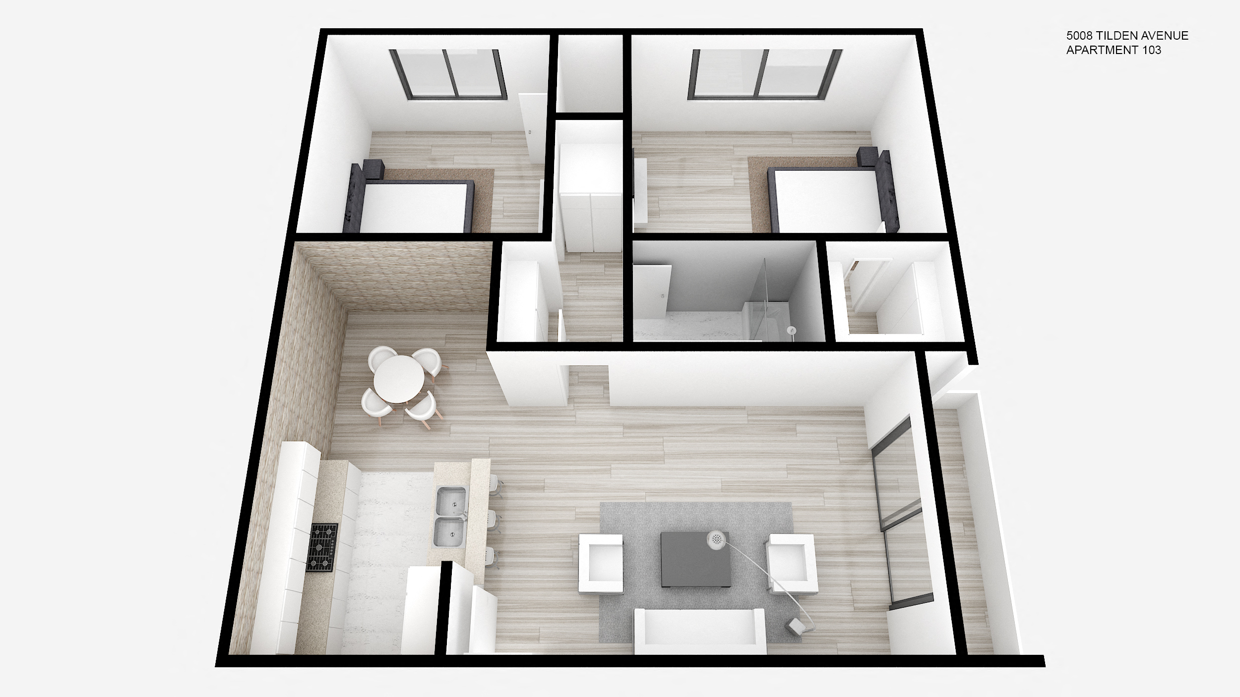 Floor plan for 2 beds, 1 bath, 825 sqft